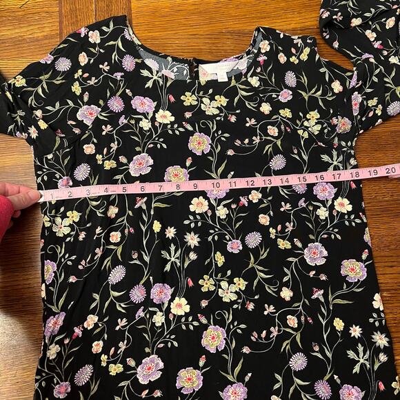 LC Lauren Conrad Boho Floral Bell Sleeve Blouse Medium Ruffle Flutter Sleeve - Picture 12 of 12